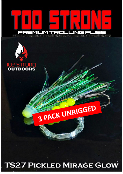 Ice Strong Outdoors - Too Strong Premium Trolling Flies - 3 Pack Unrigged - NEW 2026 Colors RELEASED!