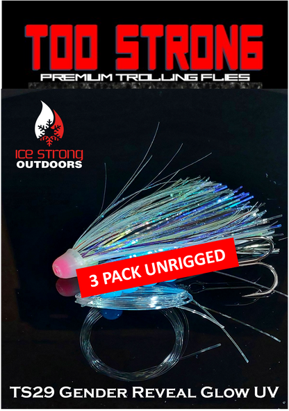 Ice Strong Outdoors - Too Strong Premium Trolling Flies - 3 Pack Unrigged - NEW 2026 Colors RELEASED!