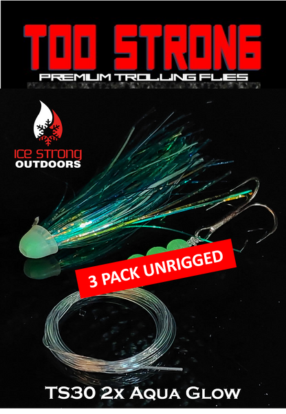 Ice Strong Outdoors - Too Strong Premium Trolling Flies - 3 Pack Unrigged - NEW 2026 Colors RELEASED!