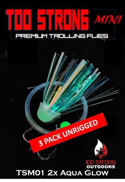 Too Strong Premium Trolling MINI Flies - 3 Pack Unrigged