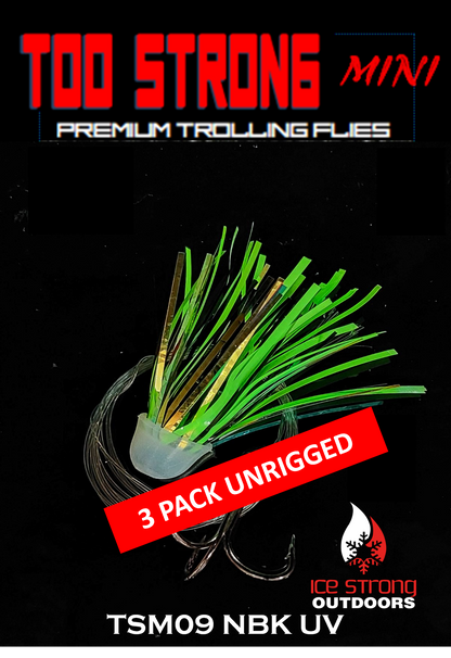 Too Strong Premium Trolling MINI Flies - 3 Pack Unrigged
