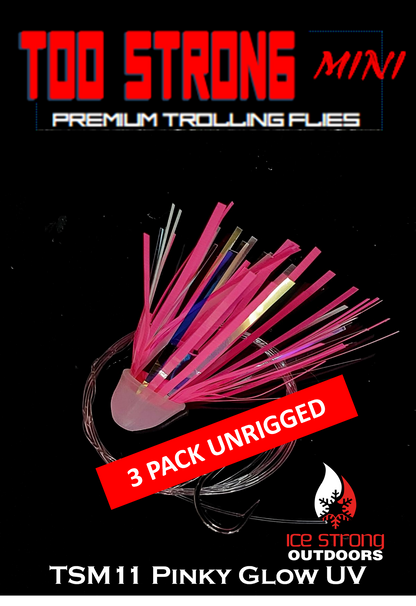 Too Strong Premium Trolling MINI Flies - 3 Pack Unrigged