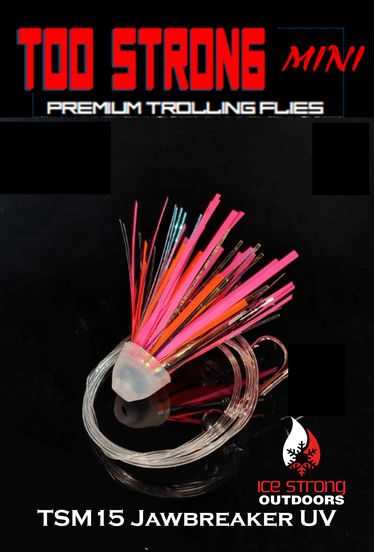 Ice Strong Outdoors - Too Strong Premium Trolling MINI Flies Fully Rigged - NEW 2026 Colors Released!