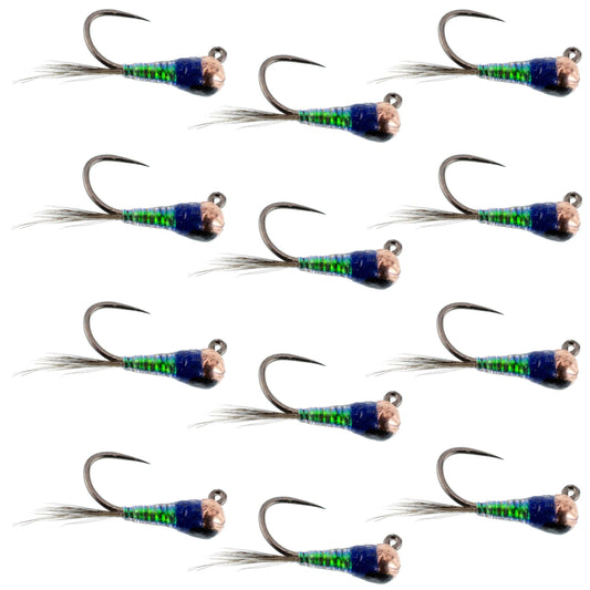 Tungsten Gasolina Perdigon Tactical Jig Euro Nymph 12 Flies Size 14