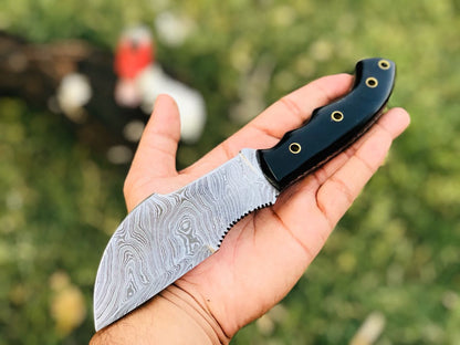 Custom Handcrafted Damascus Steel Tom Brown Tracker Knife - Ideal for Survival, Camping & Tactical Use | KBS Knives