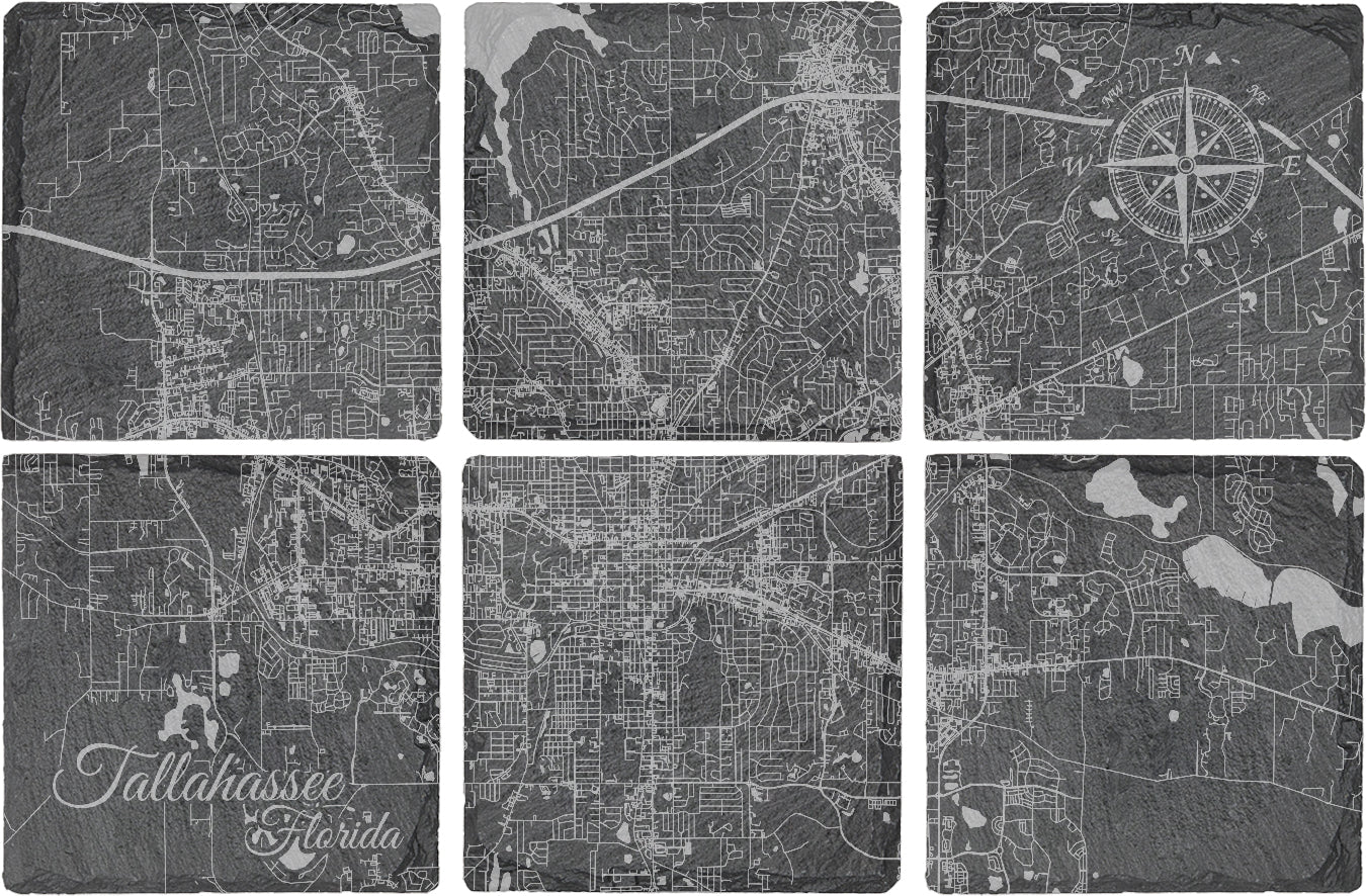 Tallahassee, Florida Square Slate Coaster