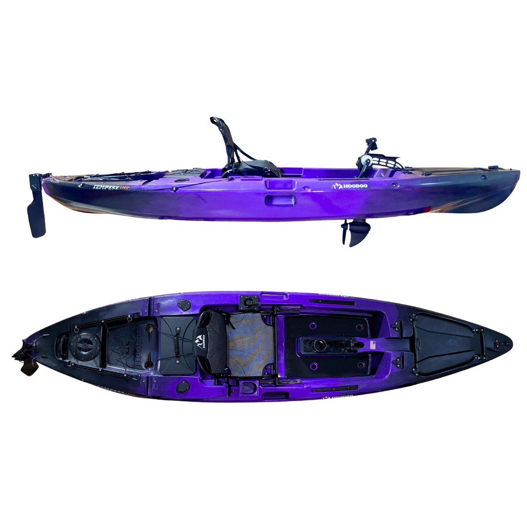 kayaks with pedal Hoodoo Tempest 120P Pedal Drive Kayak – Creek Life Lure Co