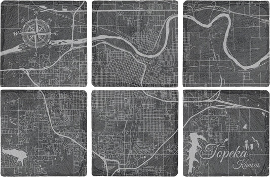 Topeka, Kansas Square Slate Coaster