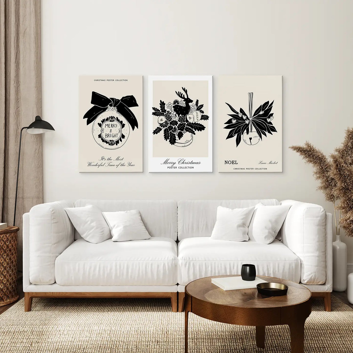 Vintage Rustic Christmas 3 Piece Wall Art Set