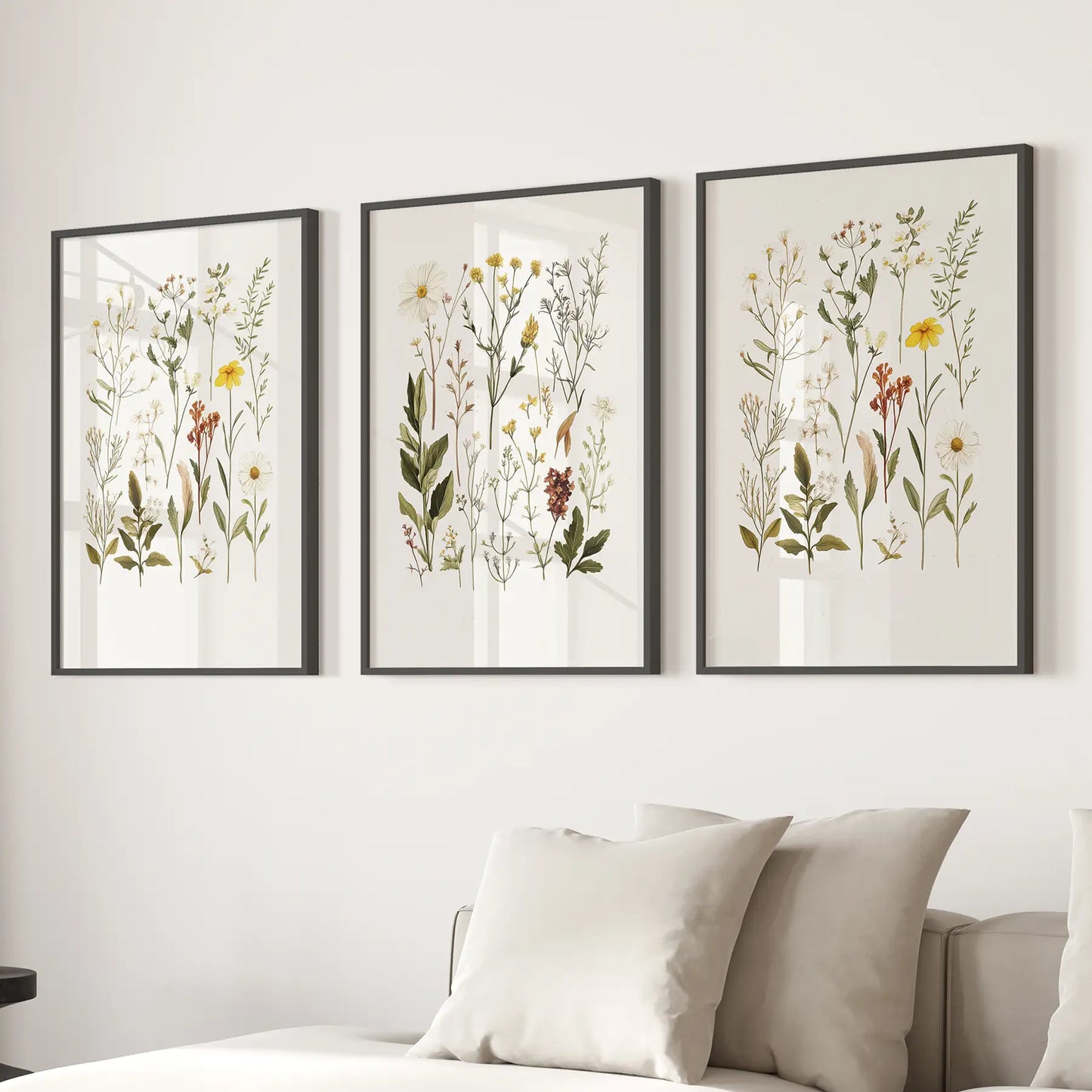 Wildflower Nature Prints. Modern Wall Art Decor