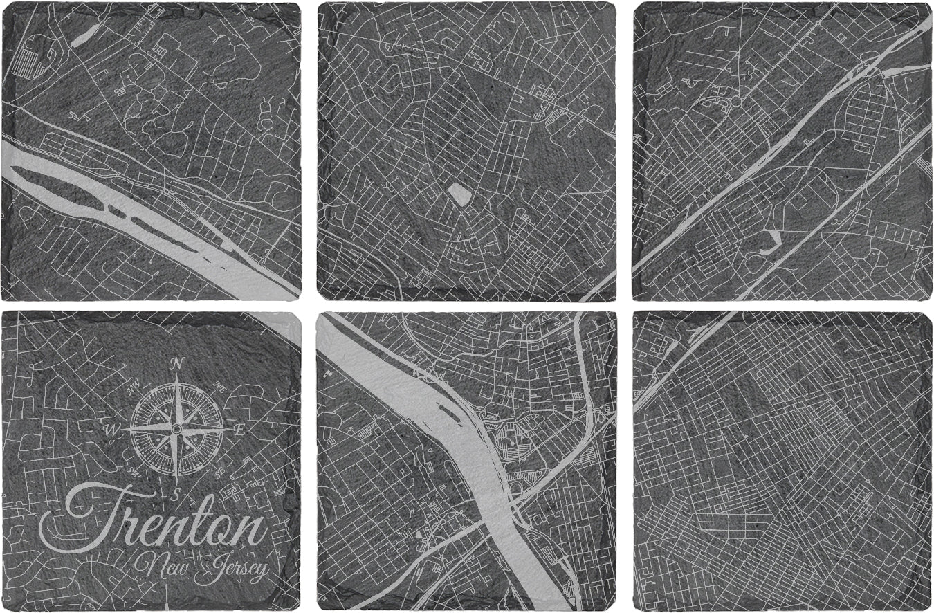 Trenton, New Jersey Square Slate Coaster