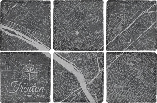 Trenton, New Jersey Square Slate Coaster