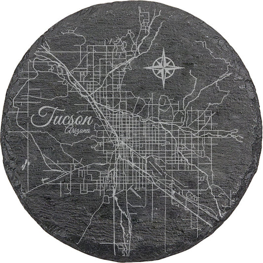 Tucson, Arizona Round Slate Coaster