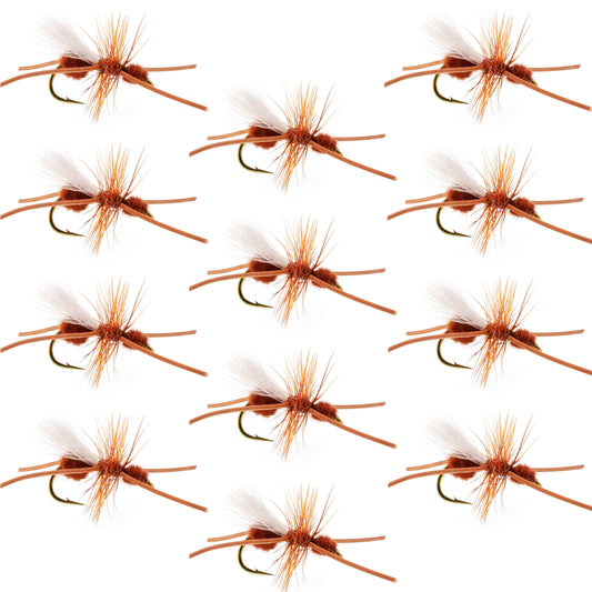 Turcks Power Flying Ant Cinnamon Terrestrial Trout Dry Fly - 1 Dozen Flies Hook Size 12