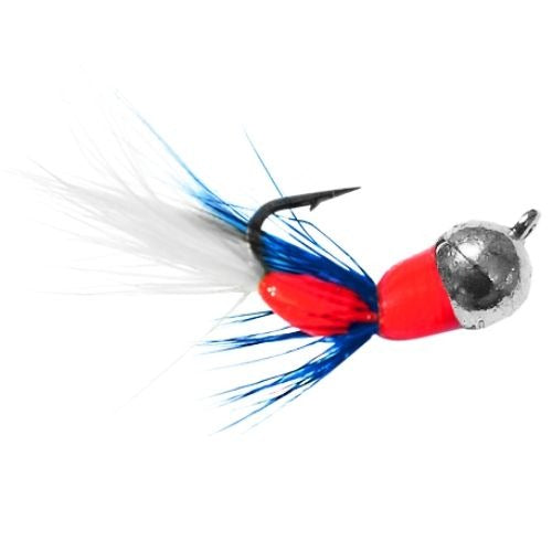 SILVER RED WHITE AND BLUE TUNGSTEN AKUA JIG FLARE