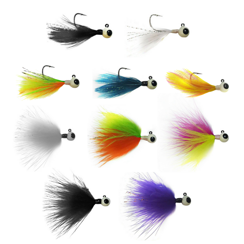 TUNGSTEN FEATHER/MARABOU MASTER SET (10 JIGS)