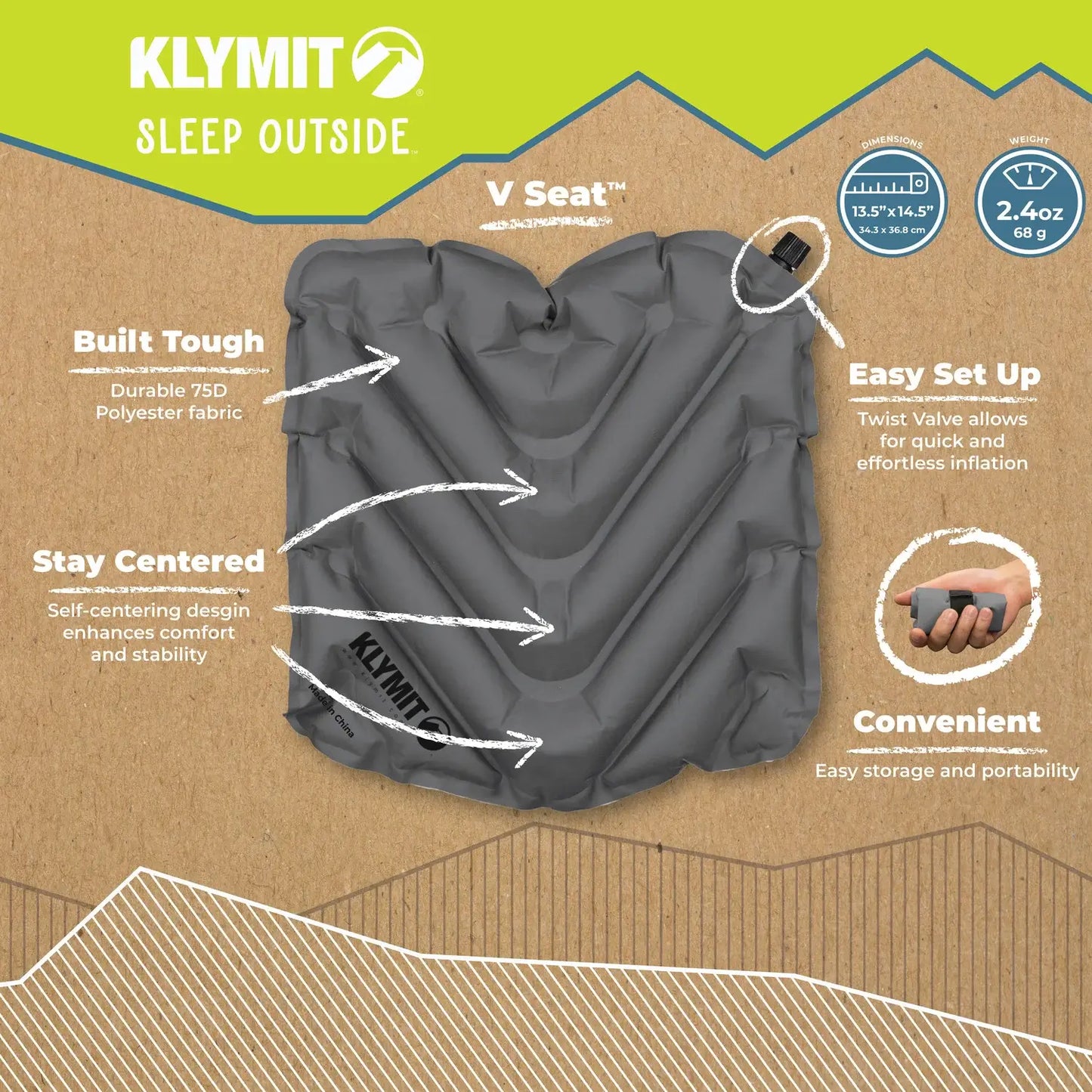 Klymit V-Seat - Dark Slate