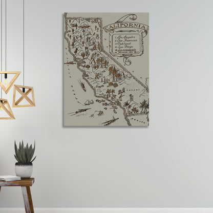 Vintage California Map