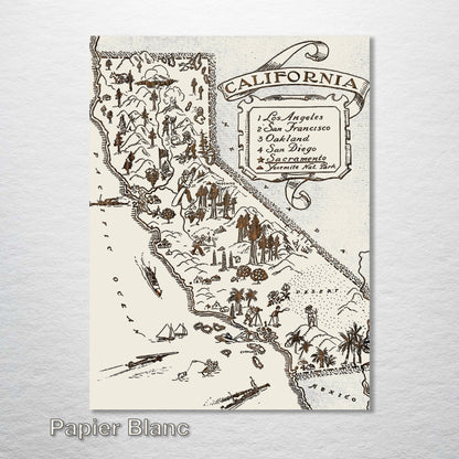 Vintage California Map