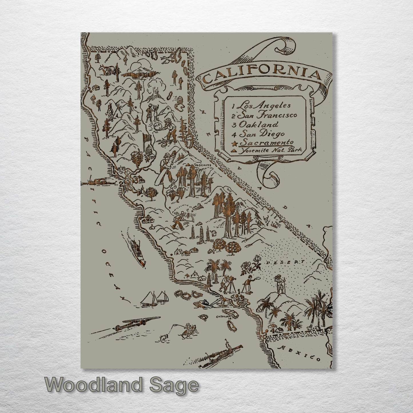 Vintage California Map