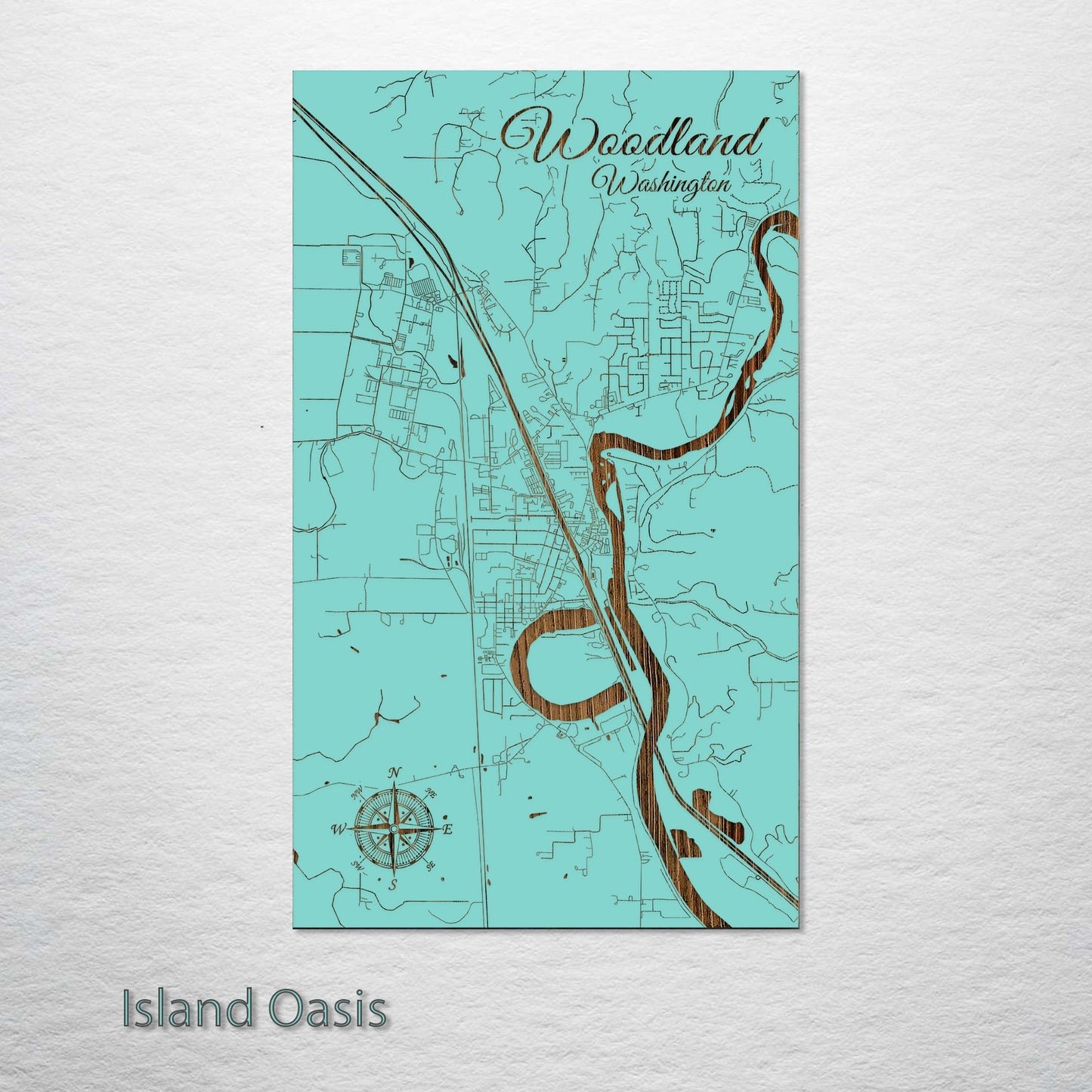 Woodland, Washington Street Map