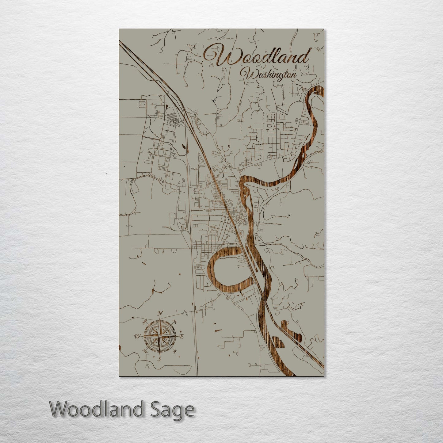 Woodland, Washington Street Map