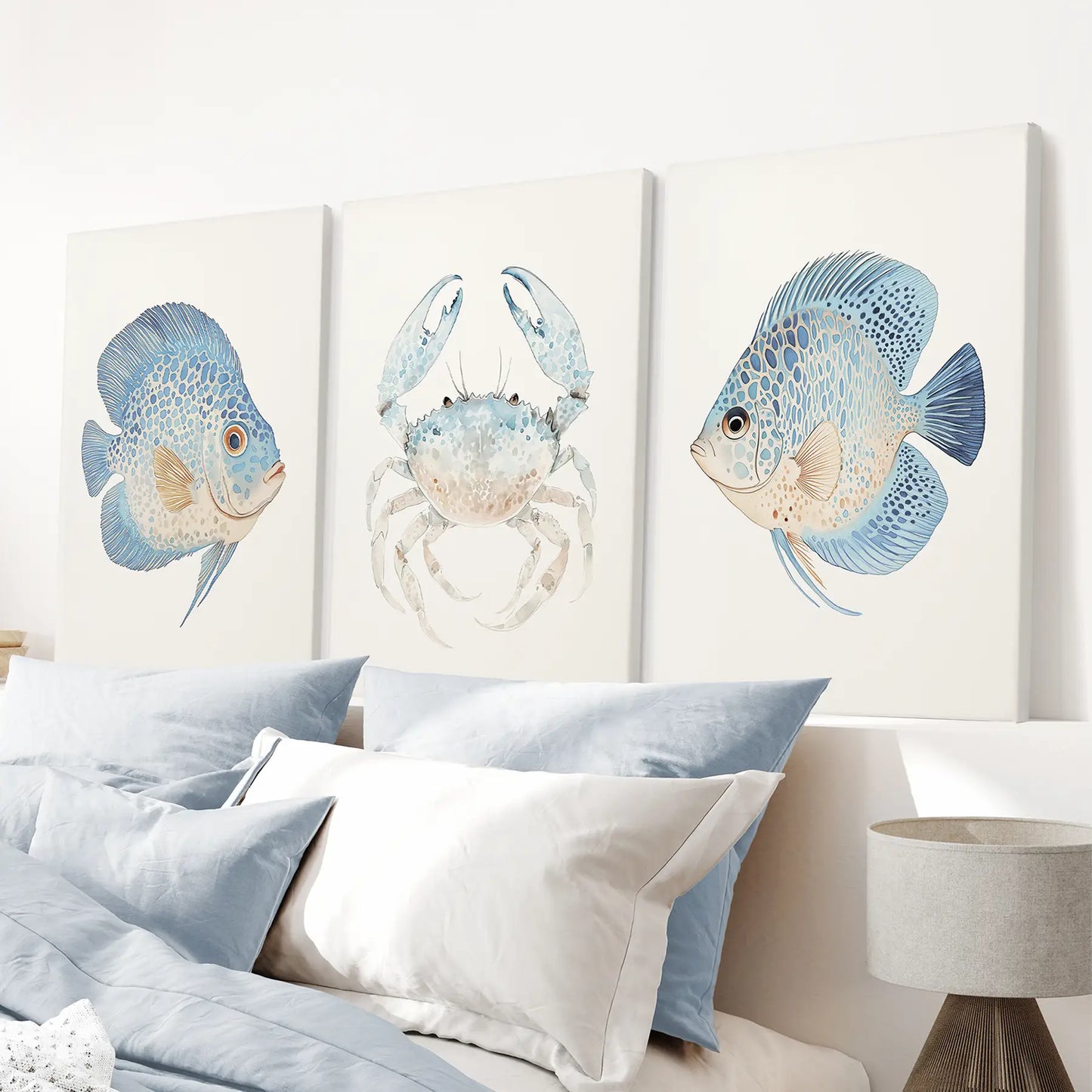 Minimalist Ocean Life Art. Marine Animals Decor