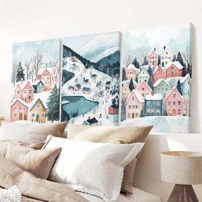 Christmas Village Cute Winter Landscape Posters