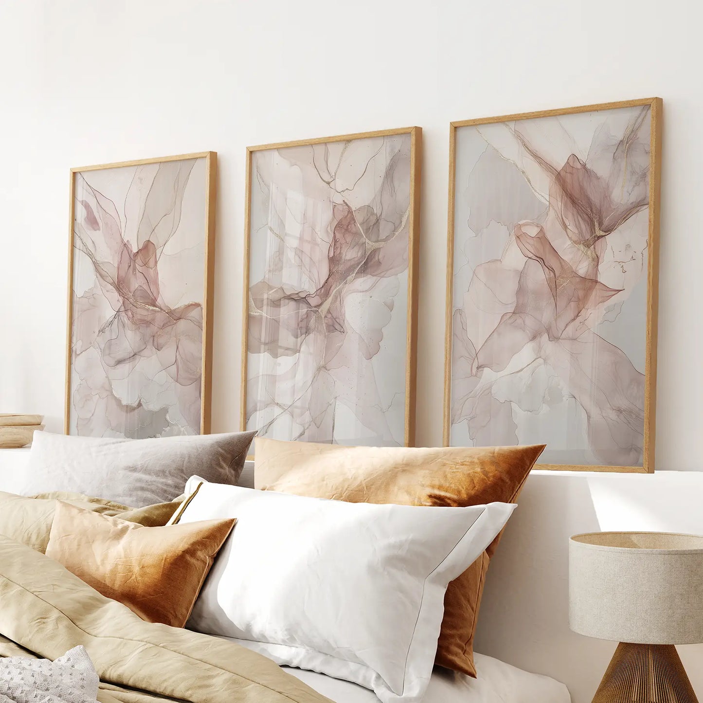 Neutral Abstract Set of 3 Prints Wall Art Decor