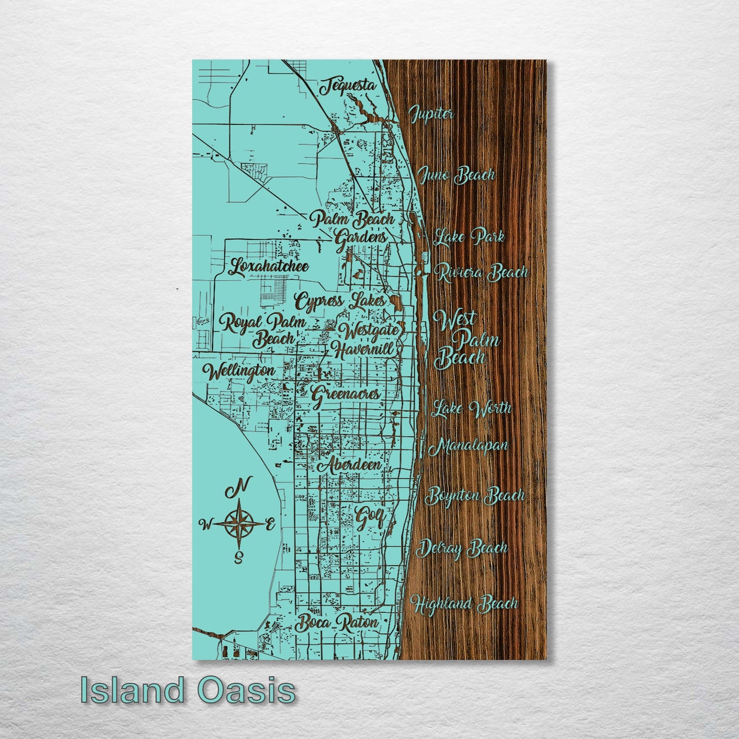 West Palm Beach, Florida Whimsical Map