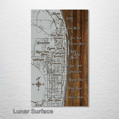 West Palm Beach, Florida Whimsical Map