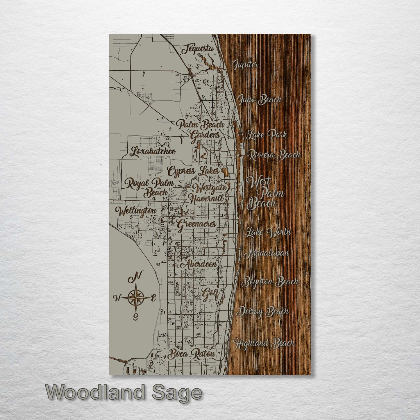 West Palm Beach, Florida Whimsical Map