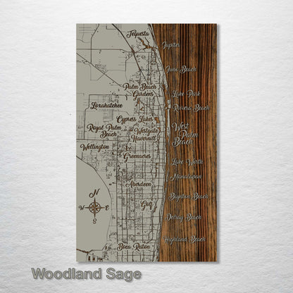 West Palm Beach, Florida Whimsical Map