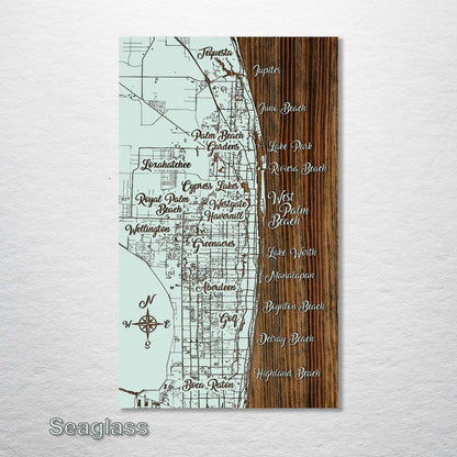 West Palm Beach, Florida Whimsical Map