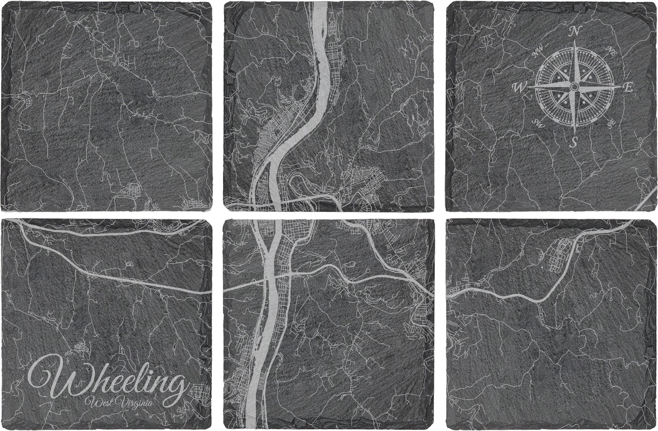 Wheeling, West Virginia Square Slate Coaster