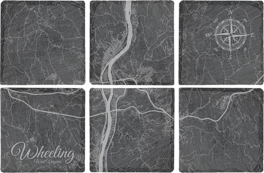Wheeling, West Virginia Square Slate Coaster