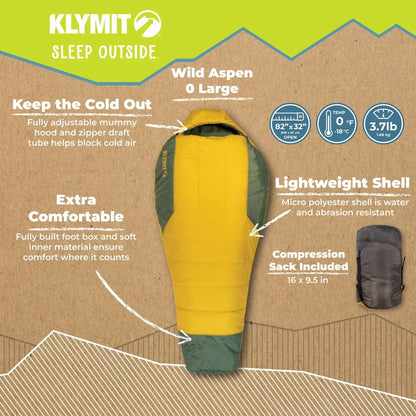 Klymit Wild Aspen 0 Large Sleeping Bag