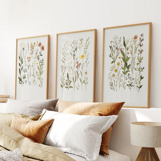 Watercolor Wildflower Floral Nursery Wall Art Set