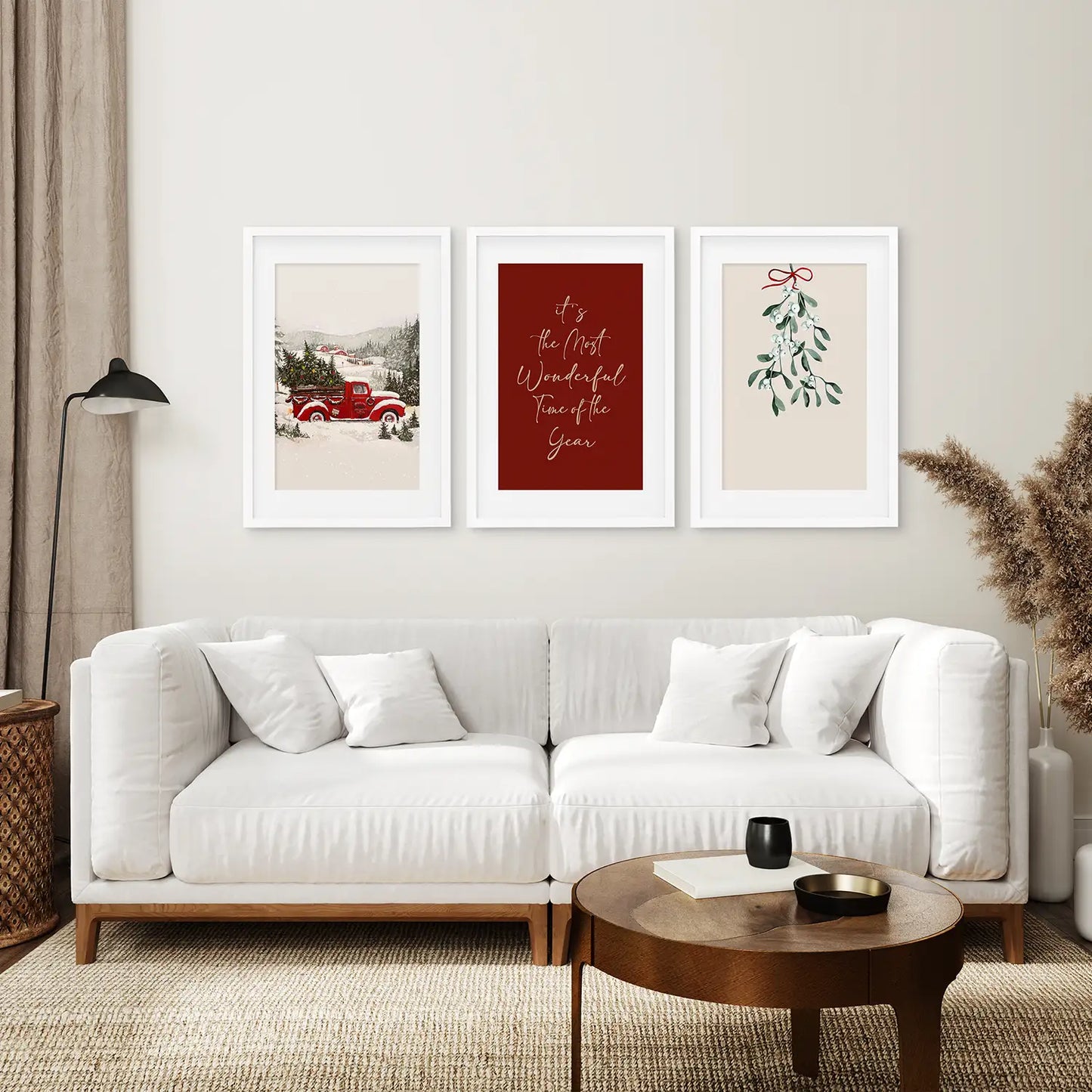 Winter Holiday Landscape Set Of 3 Wall Art
