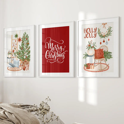 Winter Scene Print Xmas Wall Decor Poster Art
