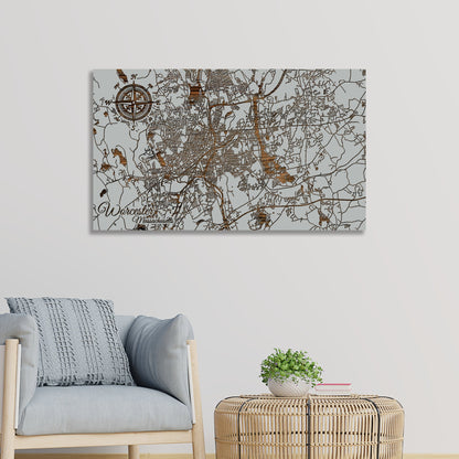 Worcester, Massachusetts Street Map