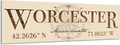 Worcester, MA Stick w/ Compass