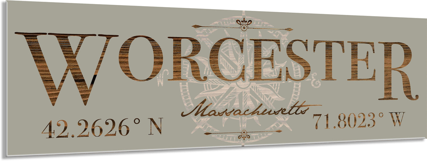 Worcester, MA Stick w/ Compass