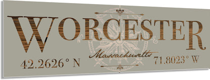 Worcester, MA Stick w/ Compass