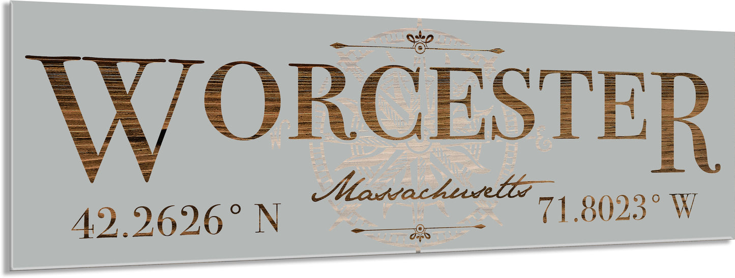 Worcester, MA Stick w/ Compass