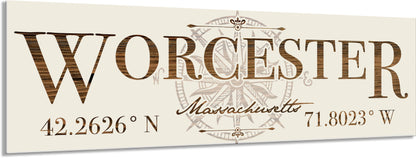Worcester, MA Stick w/ Compass