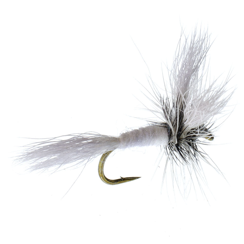 3 Pack Barbless White Wulff Classic Hair Wing Dry Fly - Hook Size 10