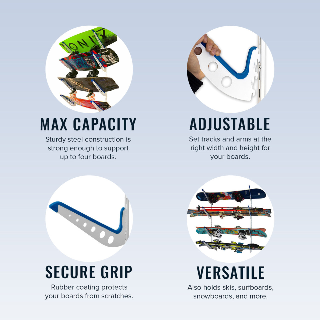 High Rock Wakeboard Storage | Adjustable XSR | 4 Level | White