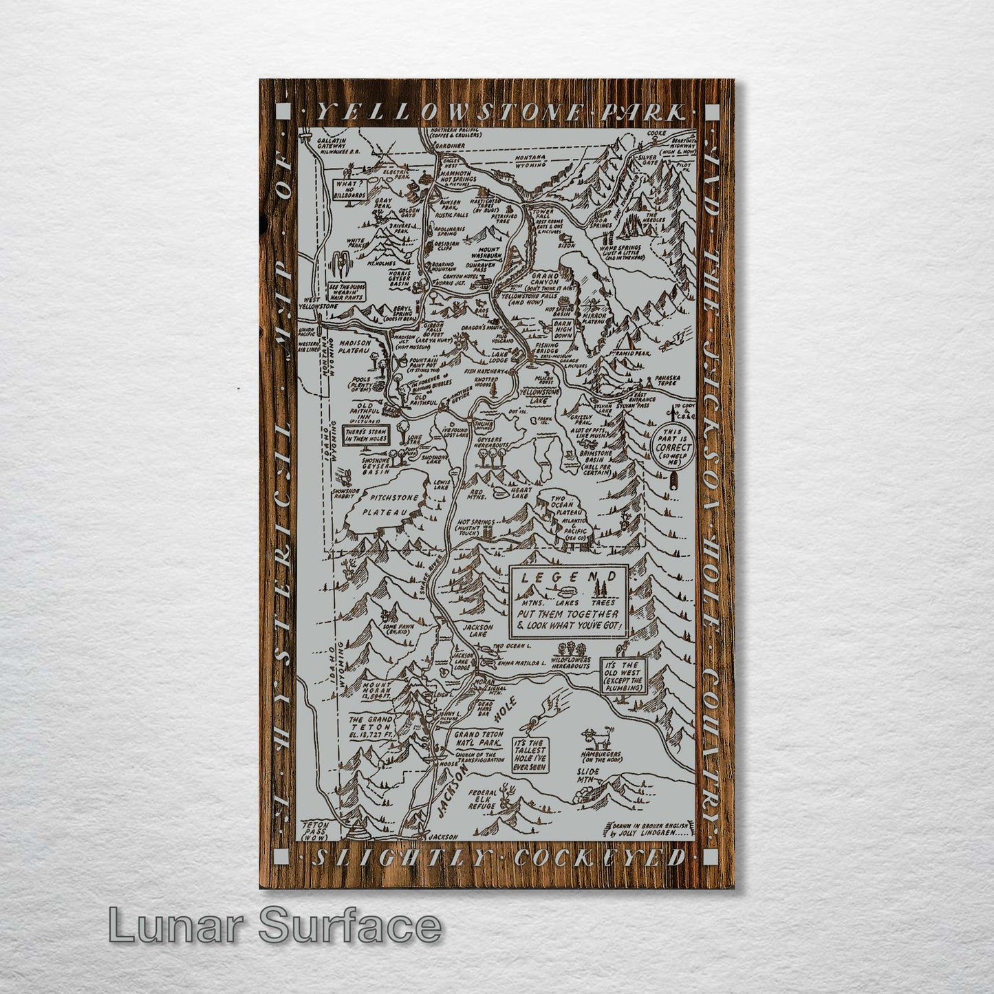 Yellowstone and Jackson Hole Hysterical Map