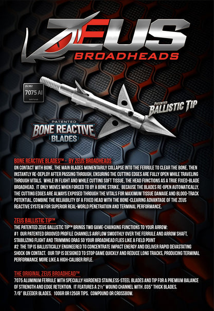 ZEUS 125 GRAIN BROADHEADS (3 PACK)